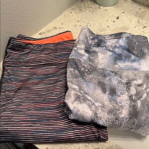 Striped and Marble Print Women's leggins